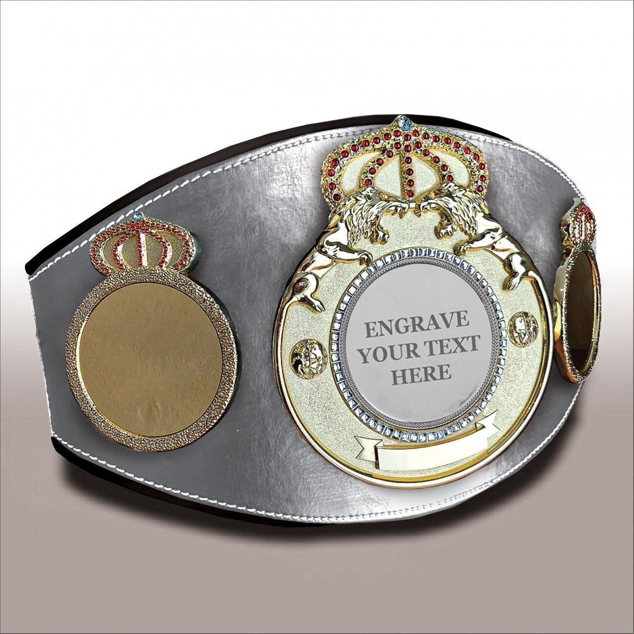 Championship ProLion Belt Grey with White Gem
