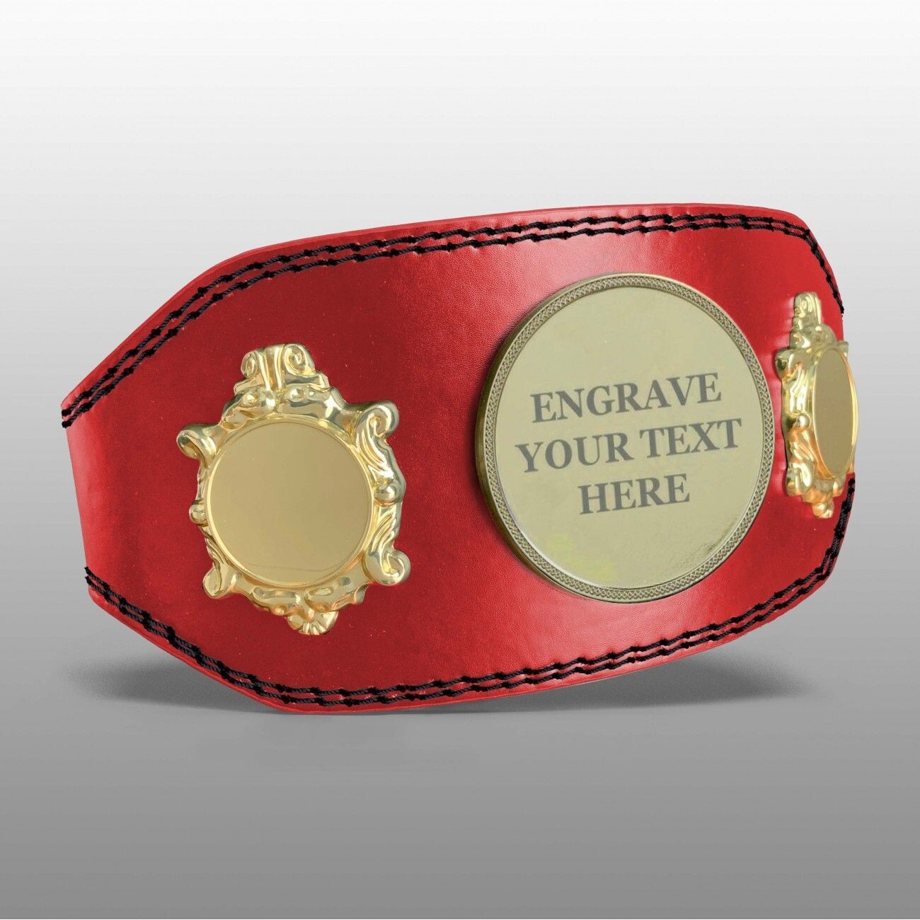 Engraved Title Boxing Belt in Red with Gold Plate