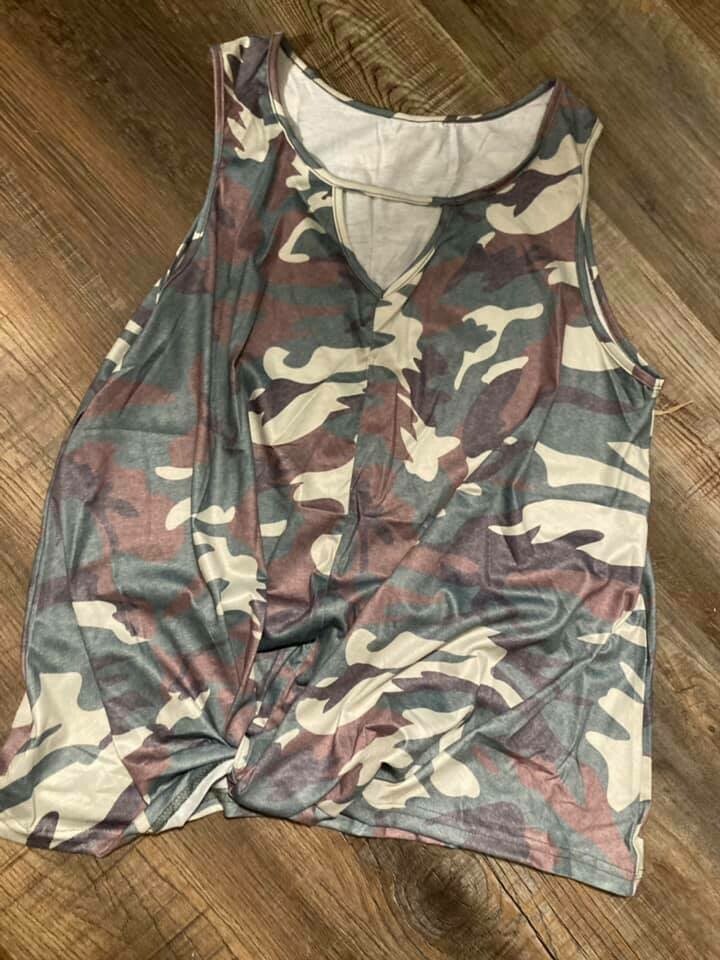 Camo Knotted Tank