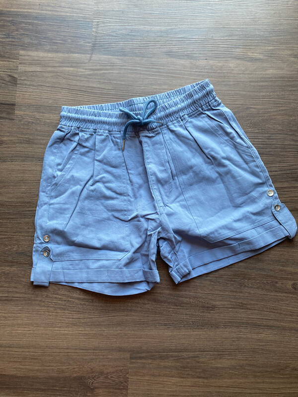 Blue Drawstring Waist Shorts