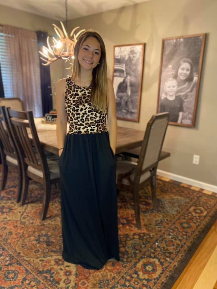Black/Leopard Maxi Dress