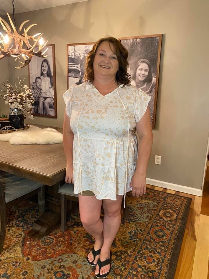 Khaki Floral Ruffle Plus Size