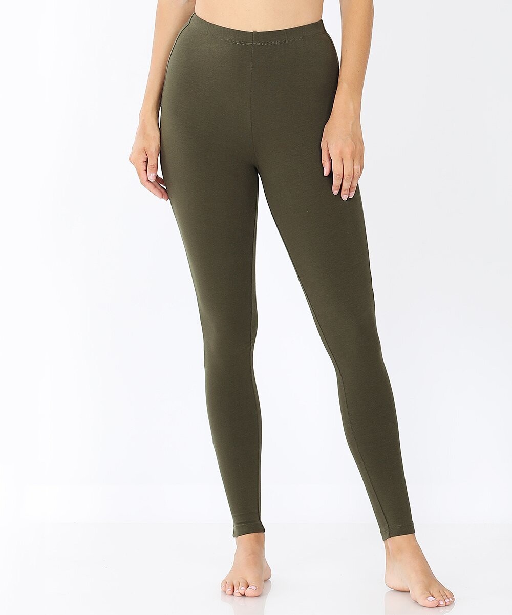 Dark Olive Zenana Leggings - Buttery Soft