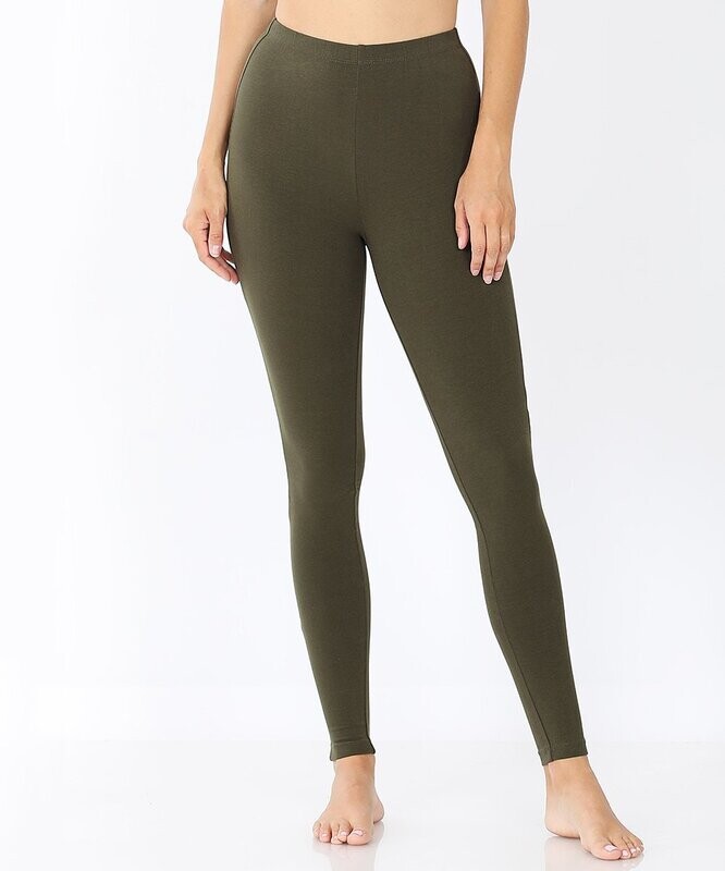 Dark Olive Zenana Leggings - Buttery Soft