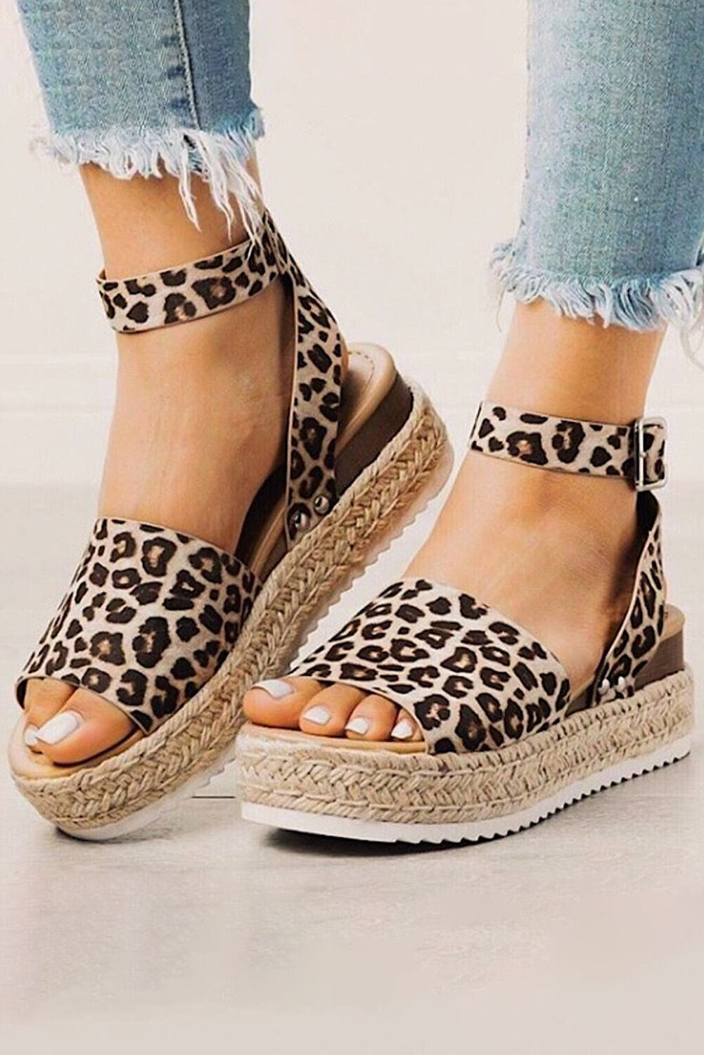 Leopard Wedge Sandal