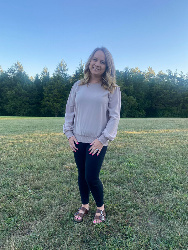 Tan Puff Sleeve Shirt