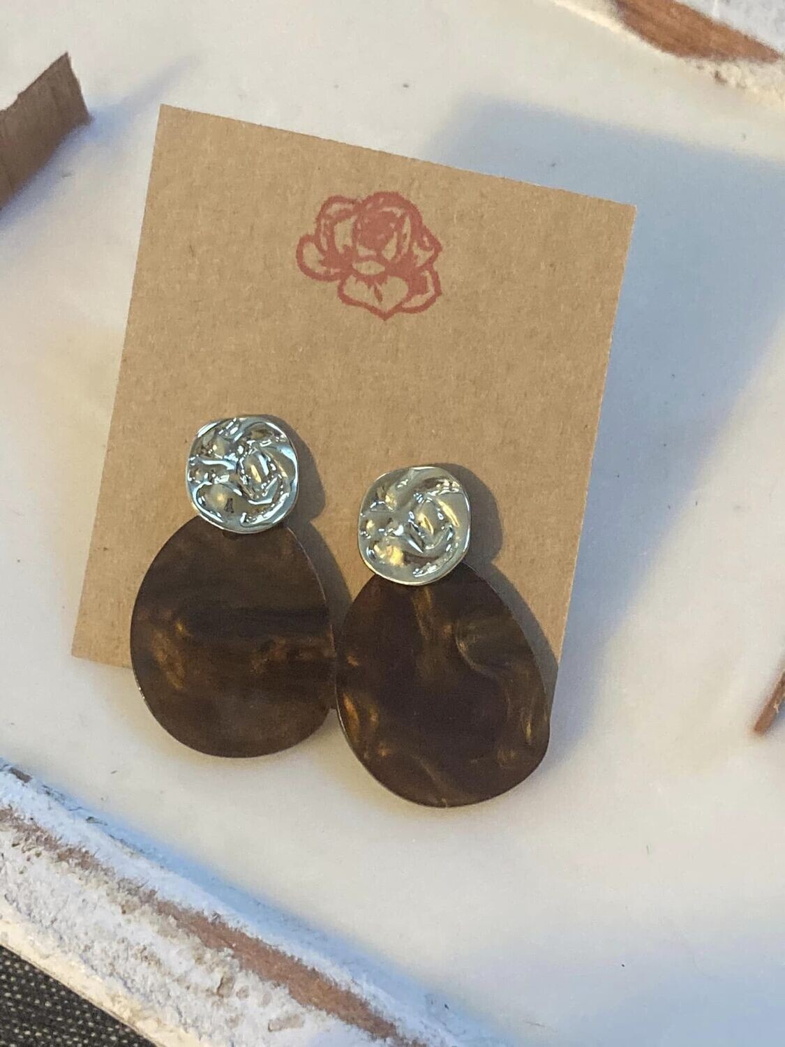 Brown Shell Earrings