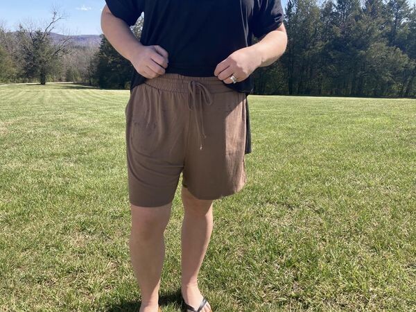 Brown Drawstring Waist Shorts