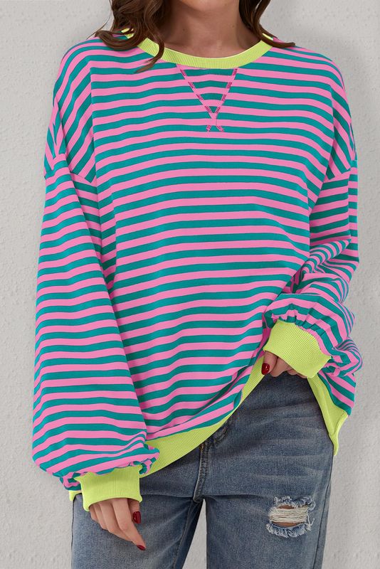 Pink Striped Sweatshirt