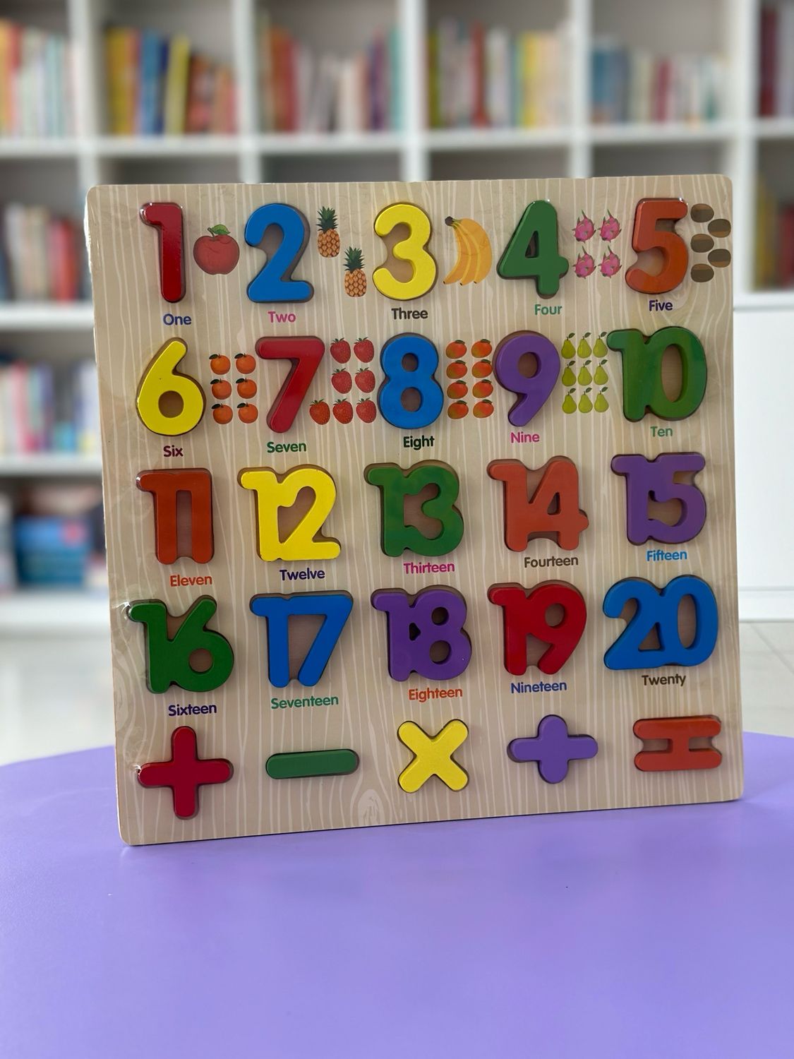 Números en madera - Inglés
