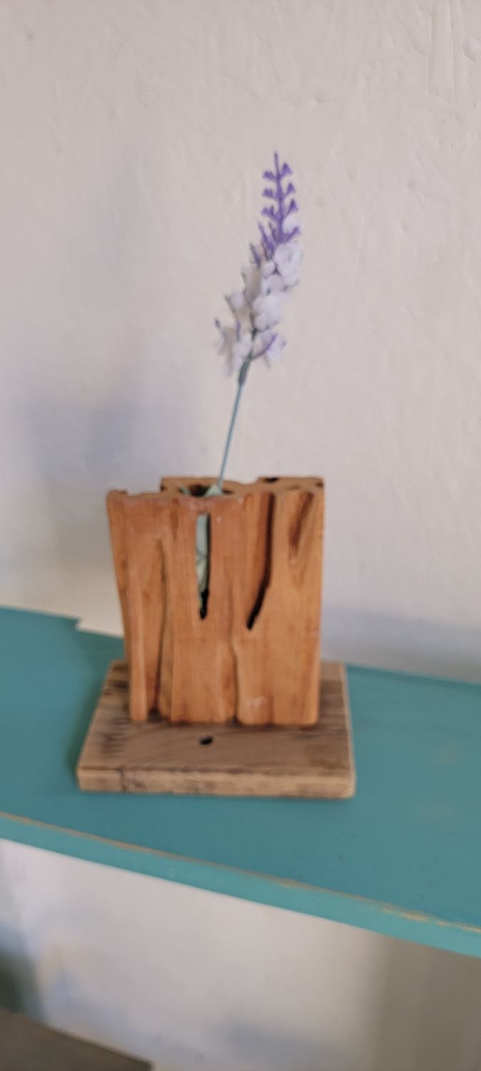 Pecky Wood Dried  Flower Vase