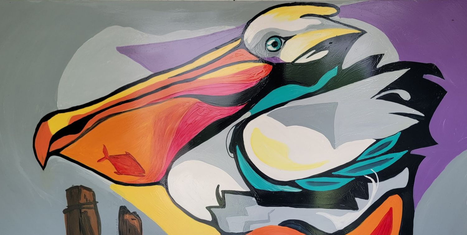 Pelican with fish &quot; Bailey&quot;