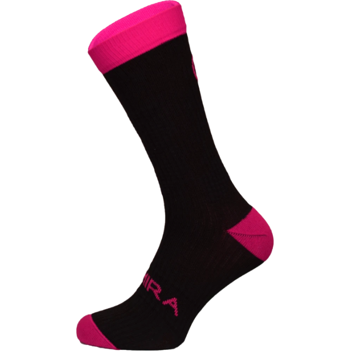 Infrared Crew Sock- Black and Pink