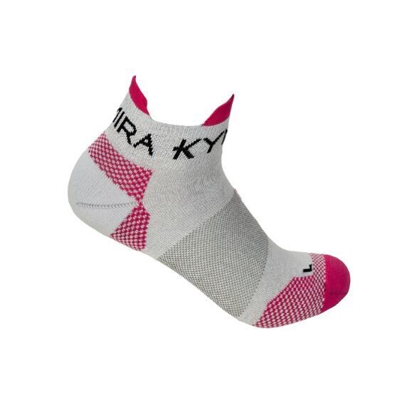Infrared Ankle Socks - Grey and Pink