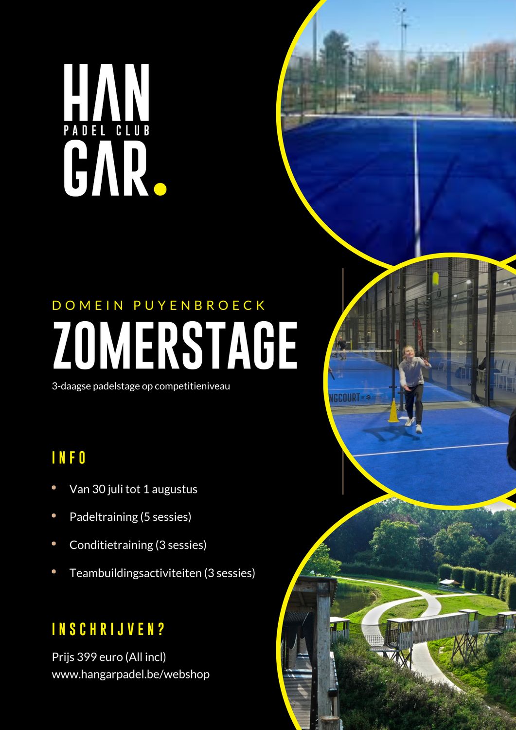 Padelstage 30/07-01/08 Domein Puyenbroeck