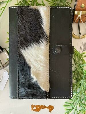 Black Kangaroo/calf skin hide A5 Journal with cover