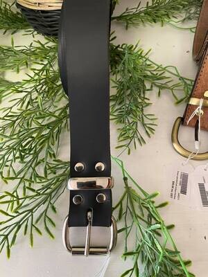 Black Genuine Leather Belt 00" - 57" waist