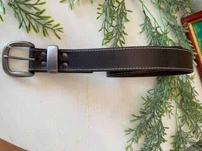 Saddler's Premium Natural English bridle leather Belt with a Stainless Steel Buckle Set