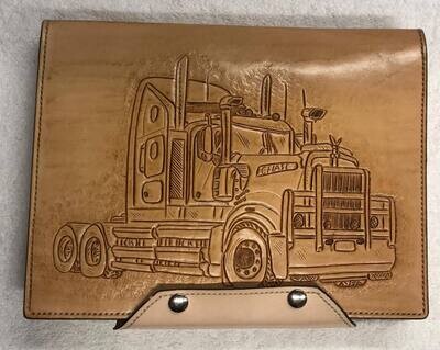 Custom logbook Cover Natural Veg Tan Hand Stitched No Lacing