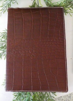 Dark Brown A4 Croc Embossed Leather Journal