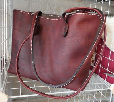Oxblood braided leather Tote