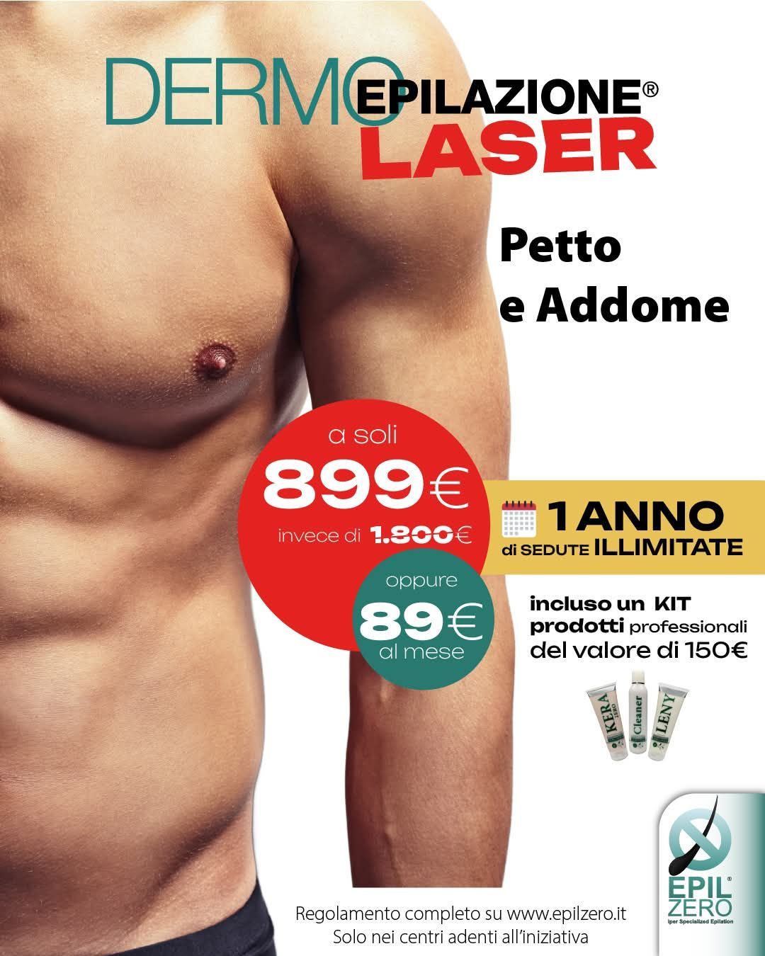DERMOEPILAZIONE LASER UOMO PETTO E ADDOME