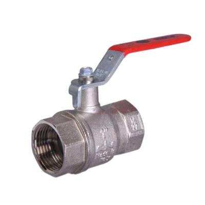 1/4" Brass Ball Valve -Screwed BSPP c/w Red Lever