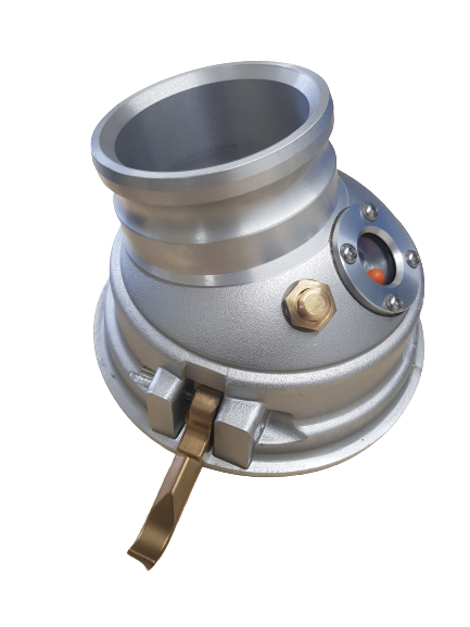 3" - API Bottom Loading Adaptors (Discharge) / Angle Cam Males Deep Throat / With Site Glass