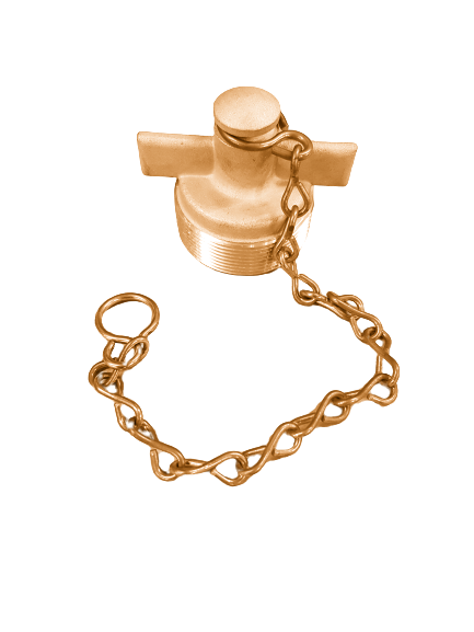 1 1/2"  - Retainer Type-Brass Chain - BSP Threaded Hose Plugs / Gun Metal