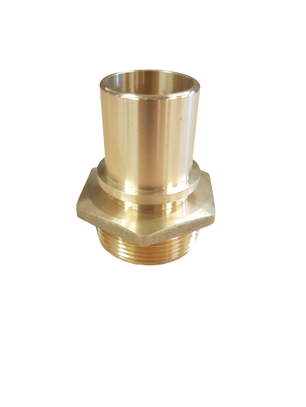 11/2" BSP - Hose Tail Size - 35 - Smooth Tail Coupling for Safety Clamp to Din 2817 / Brass /Male