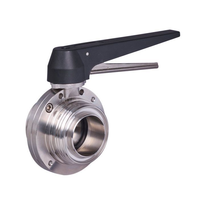 4" 316 Stainless Steel RJT Hygienic Butterfly Valve - Notch Lever