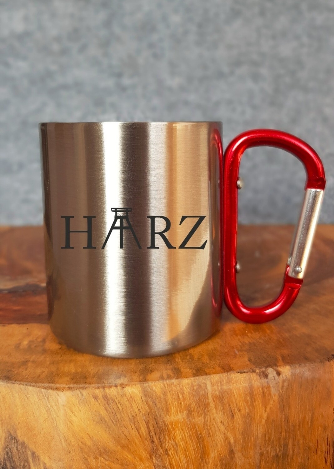 Edelstahlbecher mit Karabiner &quot;Förderturm&quot; ⚒️