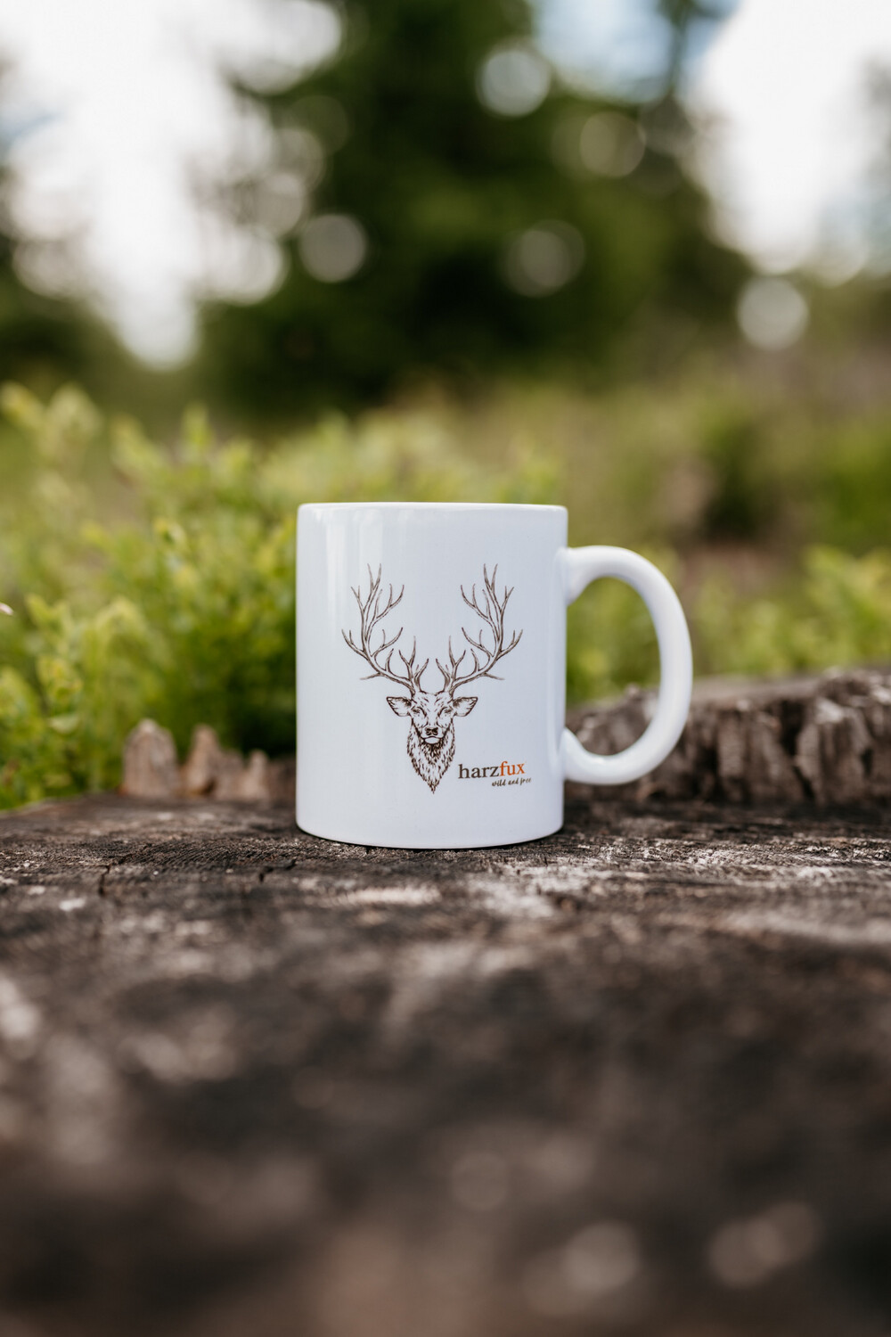 Keramiktasse weiß &quot;Hirsch&quot; 🦌