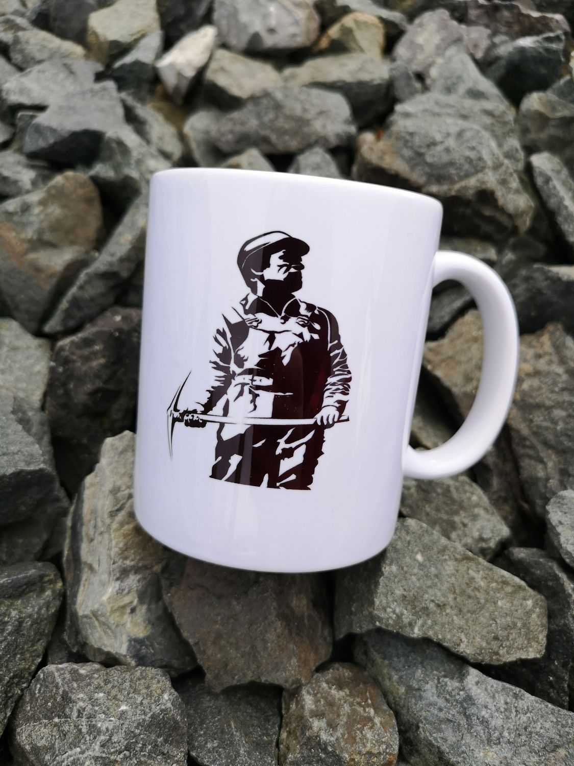 Keramiktasse weiß &quot;Bergmann&quot; ⚒️
