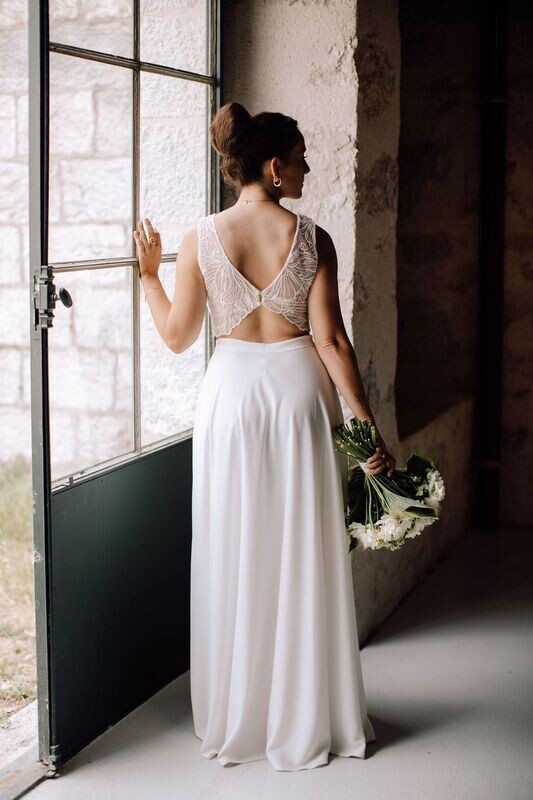 Robe de mariée crop top new arrivals