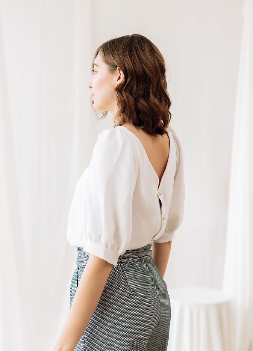 Top Natacha soie blanche