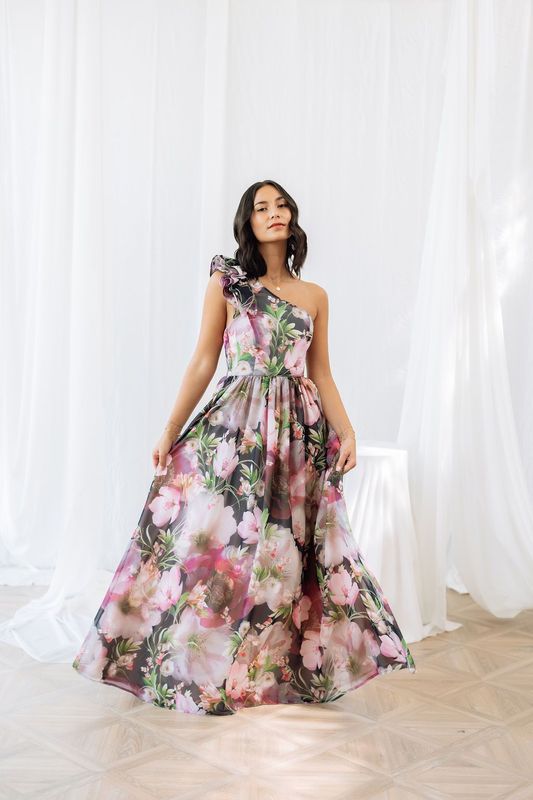 Robe longue midnight flower