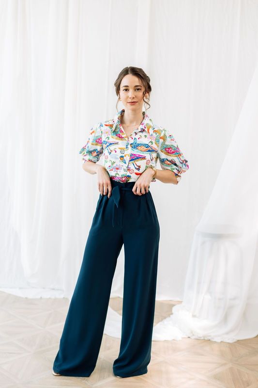Pantalon bleu marine souple