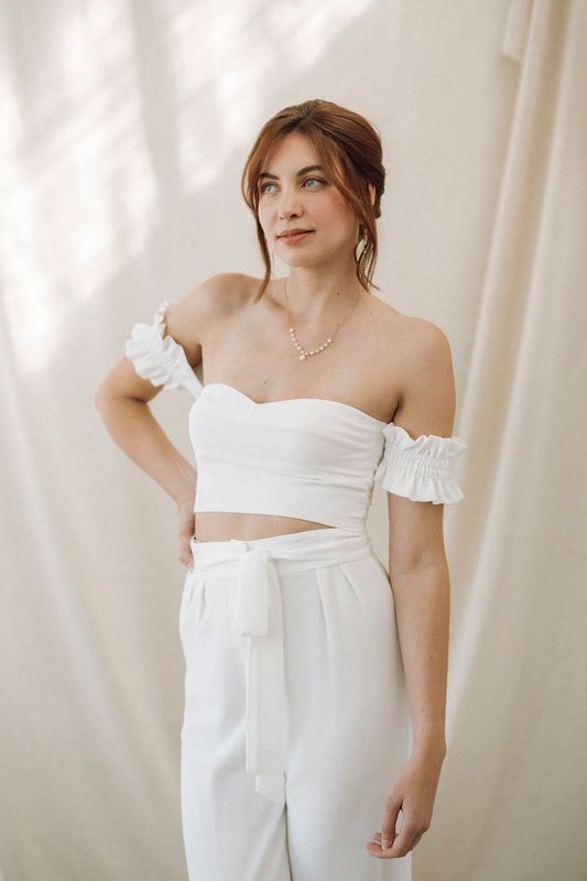 Mathilde Mousseline - crop top de Mariée
