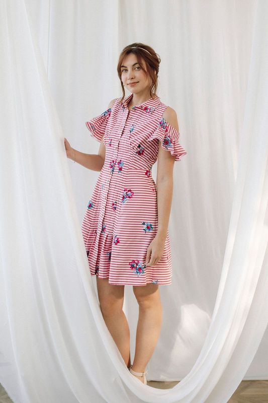 Robe Red Bardot