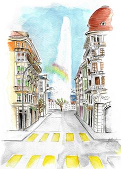 Art - Impression Eaux-Vives Rainbow pour cadre