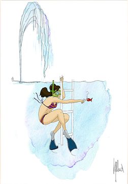 Art - Impression Plongeuse pour cadre