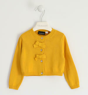 Sarabanda Cardigan fiocchi Senape bambina