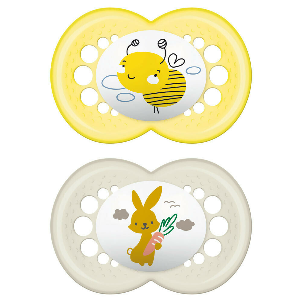 MAM Original 16 mesi+ Silicone, 2Pz disegni e colori assortiti