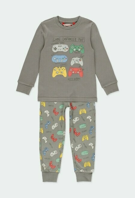 Boboli pigiama Game grigio bambino