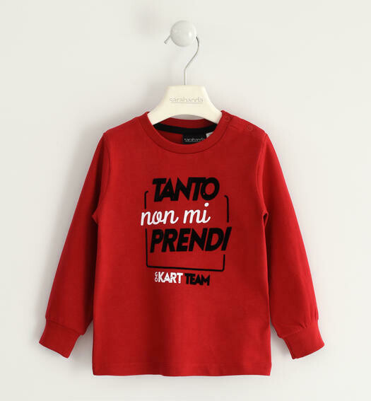 Sarabanda maglia &quot;Tanto non mi prendi&quot; Rosso bambino