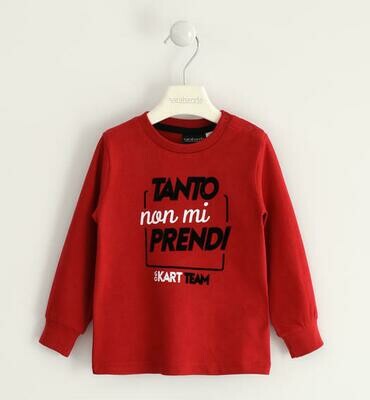 Sarabanda maglia &quot;Tanto non mi prendi&quot; Rosso bambino