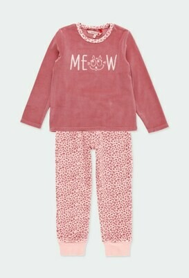 Boboli pigiama ciniglia Meow Rosa bambina