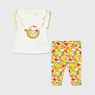 Mayoral completo leggings Frutta Giallo neonata