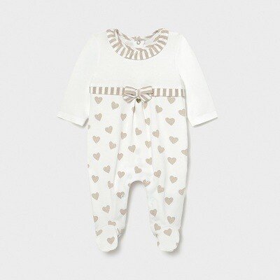 Mayoral pagliaccetto cuori Beige neonata